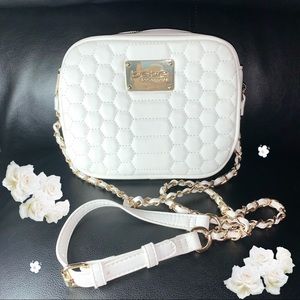Bebe Los Angeles white crossbody bag